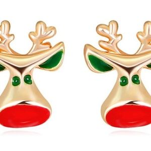 Rudolph the Reindeer Christmas Stud Earrings